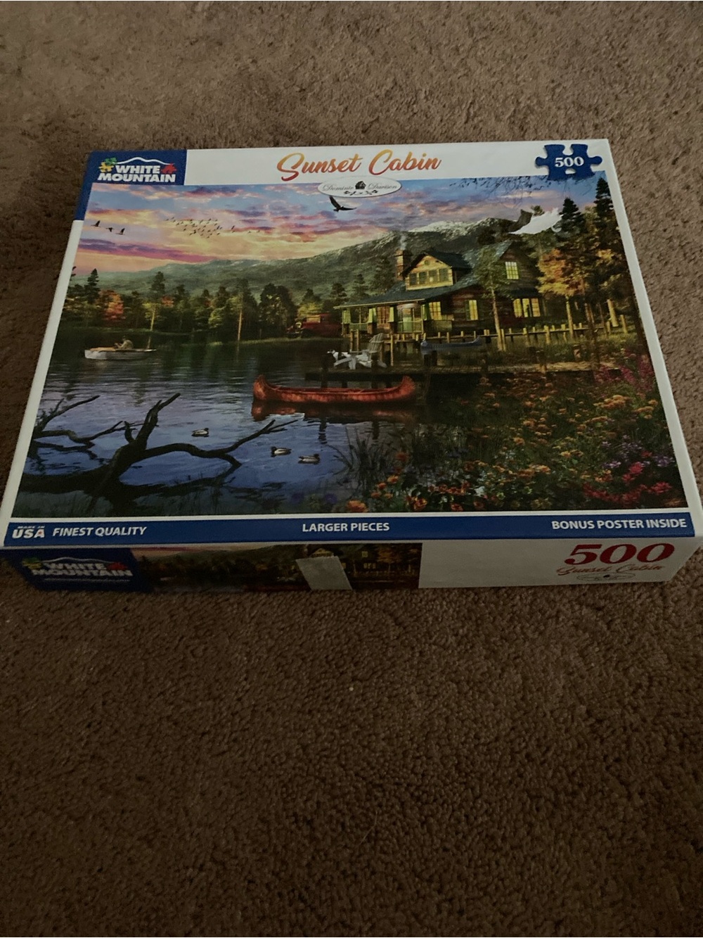 White mountain sunset cabin puzzle
